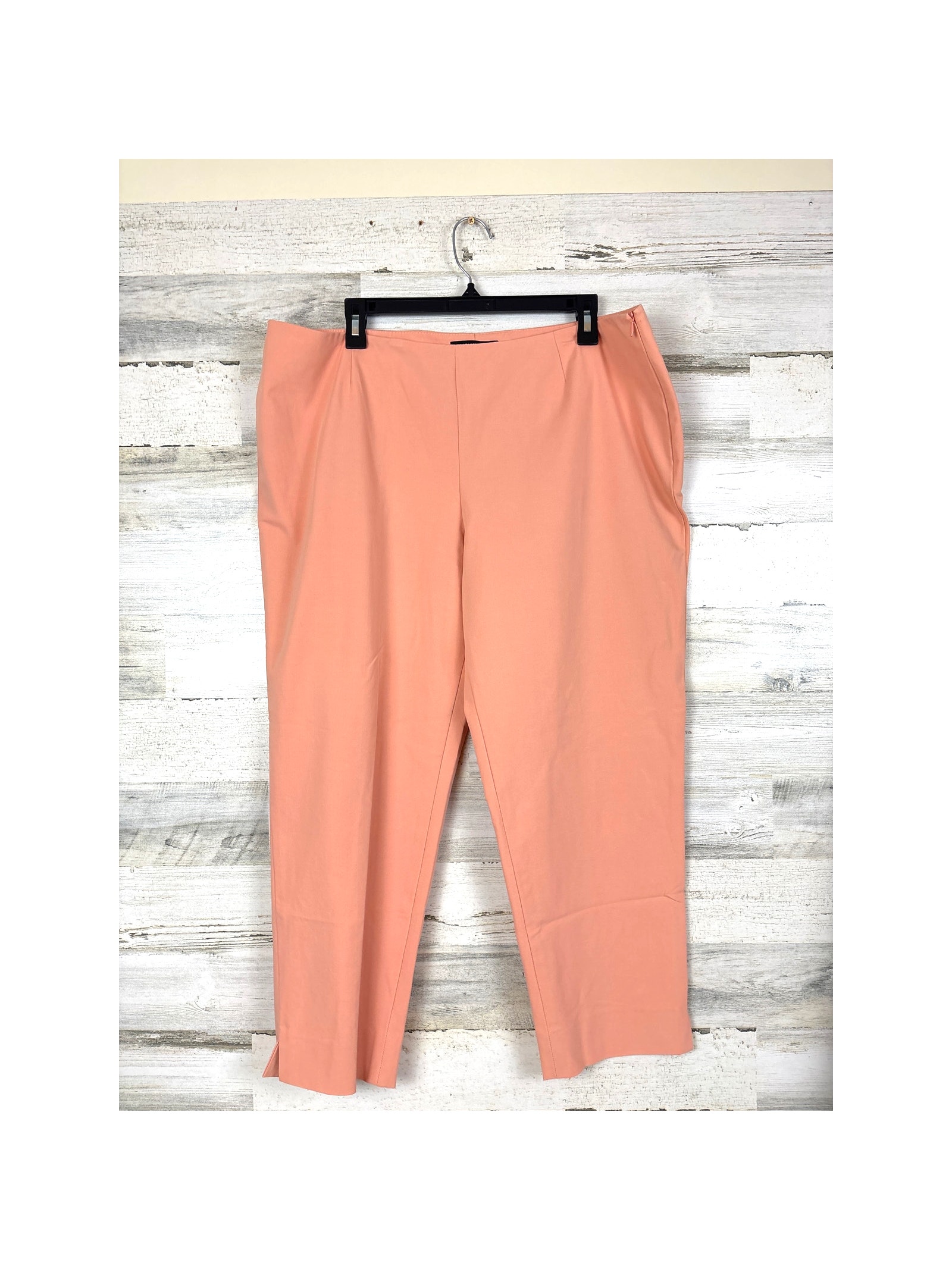 Lafayette 148 Womenâs 16 Peach Side Zip Cropped Bleecker Casual Pants New